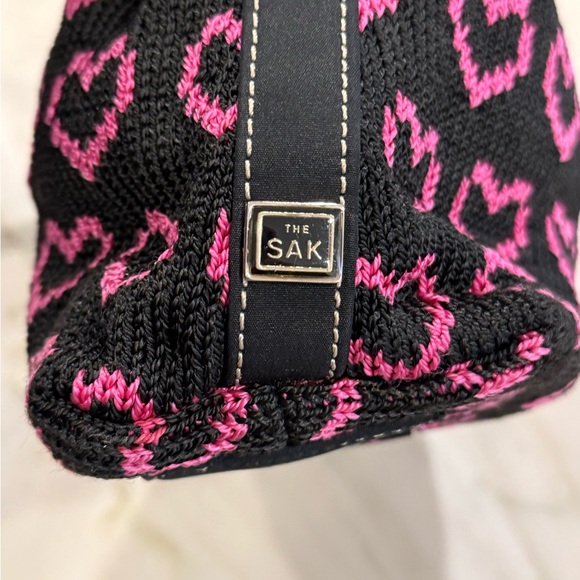The Sak Knit Black and Pink Heart Shoulder Bag - Picture 11 of 12